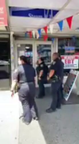 Routine NYPD presence observed on busy NYC street corner