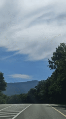 Vehicle dash camera captures road view in Defanovka, Russia