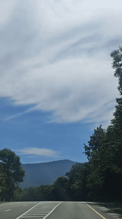 Vehicle dash camera captures road view in Defanovka, Russia