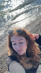 Woman spends afternoon on Chabkwara beach in Abkhazia