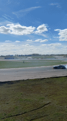 Drift cars perform synchronized maneuvers on Russian race track
