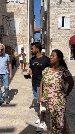 Tourists enjoy sunny day in Budva's historic old town