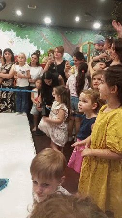 Kids' party in Tbilisi features giraffe costumes and live hosting