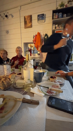 Dacha dinner gathering in Zelenaya Roshcha, Russia
