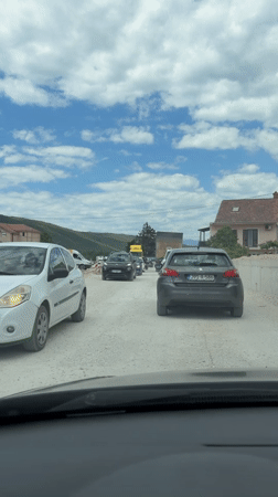 Traffic delays hit Montenegro village during road construction work