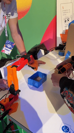 Robotic arm demonstration captured on video in Milan