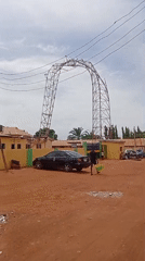 Metal tower collapses into arch shape in Sabon Tasha