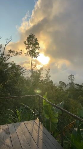 Morning landscape views captured from deck in Banjar, Indonesia