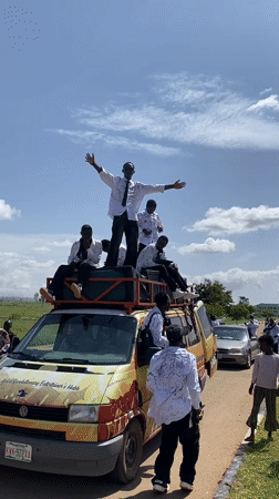 Nigerian university graduates celebrate with street procession in Durimi