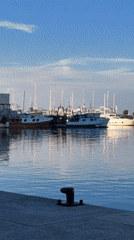 Peaceful marina scene captured at Dénia port terminal