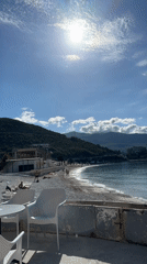 Morning beach scene captured in Budva, Montenegro