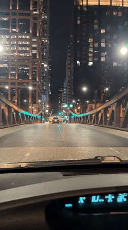Chicago bridge traffic and Harry Caray's restaurant documented overnight