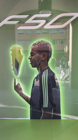 Adidas store window display observed in Marrakesh