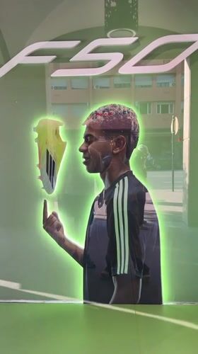 Adidas store window display observed in Marrakesh