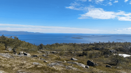 Spring landscape documented in Kandalaksha showing lingering snow patches