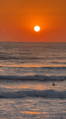 Orange sunset over the Mediterranean, viewed from Haifa