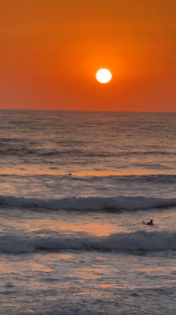 Orange sunset over the Mediterranean, viewed from Haifa