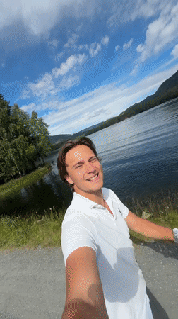 Golf round on a scenic Norwegian lakeside course