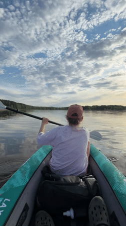 Sunset kayak outing captured on Kama River near Chaykovsky