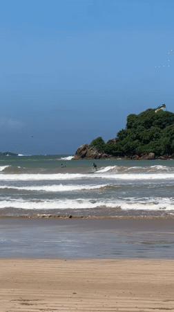 Morning beach activities captured at Mirissa, Sri Lanka