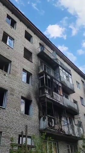 Fire damages apartment building in Zelenograd, Russia