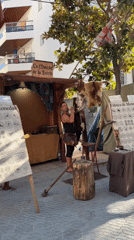 Outdoor artisan market fills a sunny Salou street