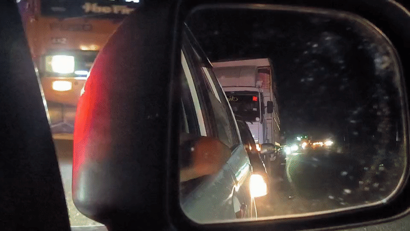 Heavy traffic congestion clogs Keudetanjong road during evening hours