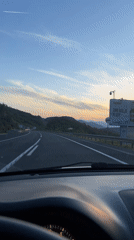 Motorist captures highway drive during sunrise in Sotonići, Montenegro