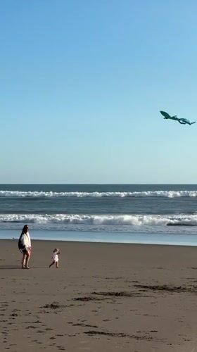 Morning beach activities captured in Kediri, Indonesia