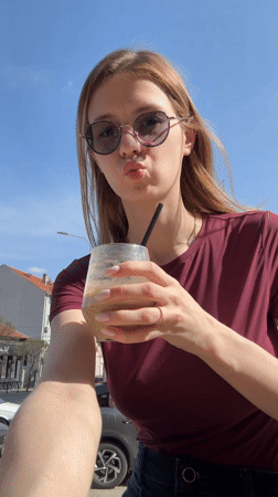 Two women enjoy afternoon coffee at Kragujevac cafe