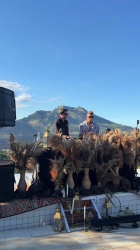DJs perform outdoor mountain-view set in Kedisan, Indonesia