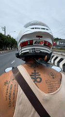 Motorcyclist spotted wearing branded helmet in Wichit, Thailand