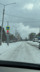 Winter street scene documented in Ust-Ilimsk, Russia