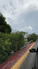Vehicle captures uphill Mexico City street with distinctive curbing