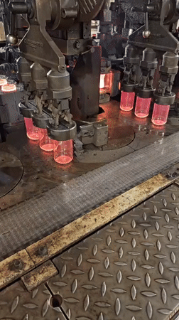 Glass jar production line documented at Bulgaria manufacturing facility
