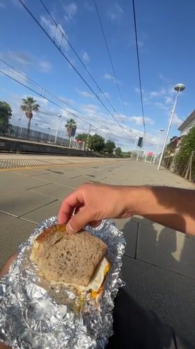Early morning breakfast at Spanish train station captured