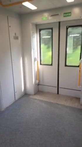 Train interior documented in Snegiri, Russia