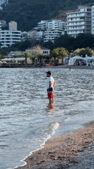 Afternoon beach activity captured at Budva Montenegro coastal area