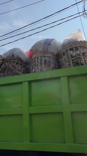 East Java roadside markets in full morning swing