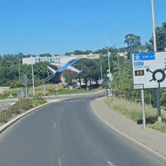 Aircraft monument spotted in Salon-de-Provence roundabout intersection