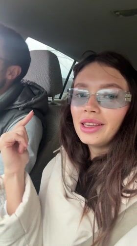 Woman passenger filmed speaking in car, Pano Platres Cyprus