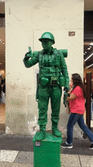 Street performers bring color to a Lima sidewalk