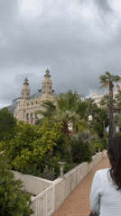 Pedestrians stroll near Monaco casinos and hotels Sunday afternoon