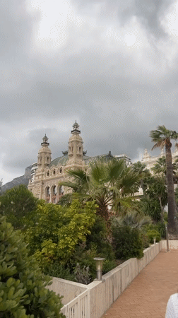 Pedestrians stroll near Monaco casinos and hotels Sunday afternoon