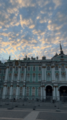 Evening at the Winter Palace and Neva River embankment