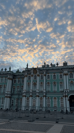 Evening at the Winter Palace and Neva River embankment