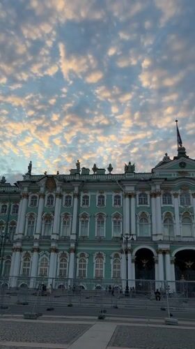 Evening at the Winter Palace and Neva River embankment