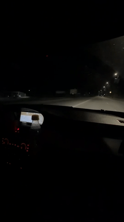 Night driving through Dimitrovgrad streets