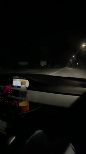 Night driving through Dimitrovgrad streets