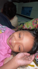 Afternoon playtime in Gelam with pink unicorn shirt